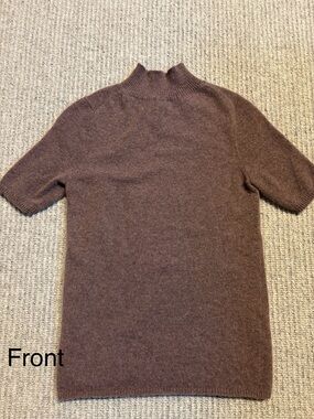 Women’s sz S 100% cashmere mockneck short sleeve sweater by InCashmere
